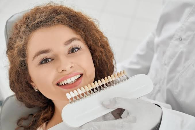 Cosmetic dentistry smile shade selection